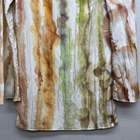 H&M Water Print Abstract Painter Flared Sleeve Lightweight Artsy Dress Sz Small - Picture 4 of 11
